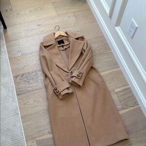 River Island Tan Trench Coat with Wide Lapel Collar